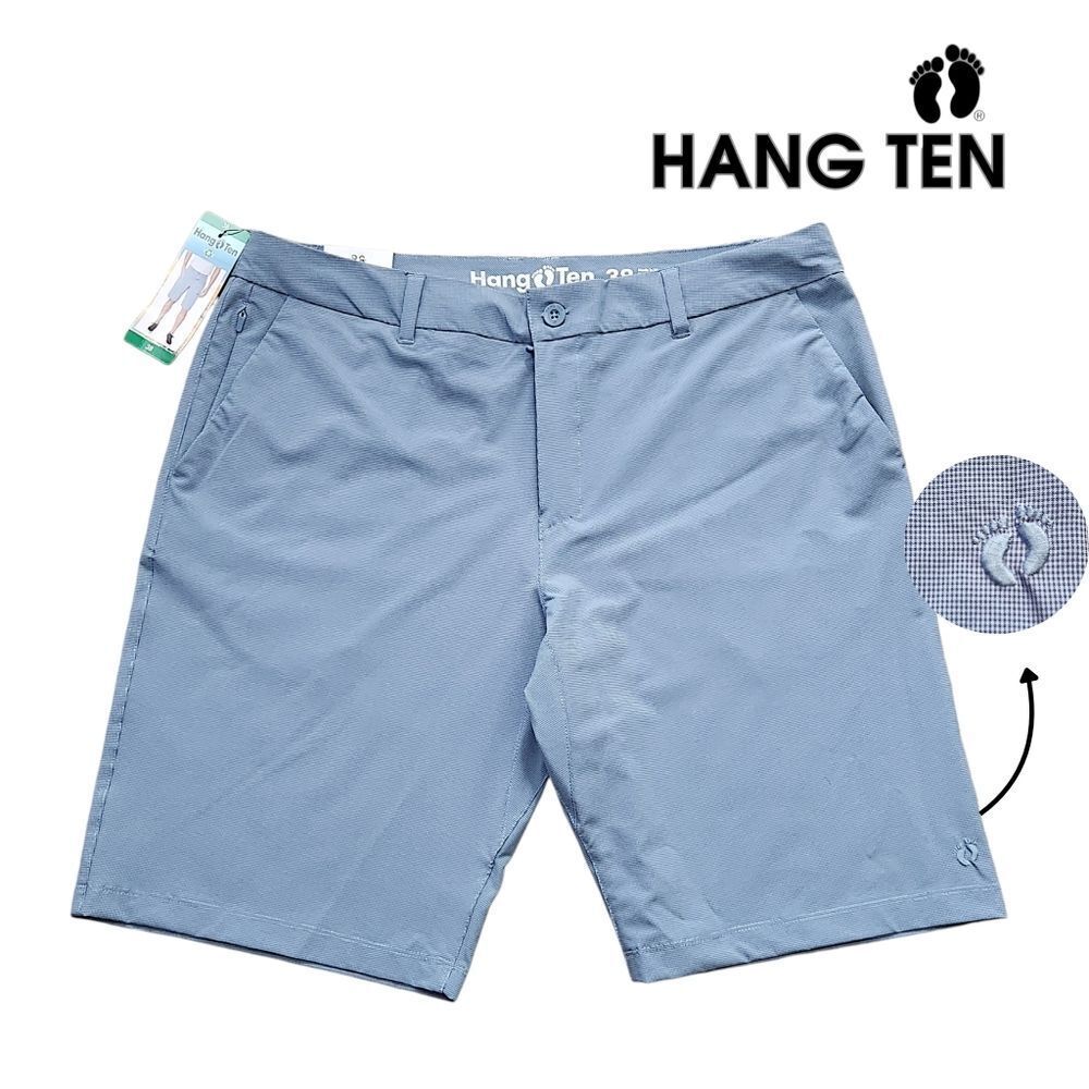HANG TEN Men's Hybrid Light Blue Zipper Pockets Regular Fit Shorts Size 38 (XL)